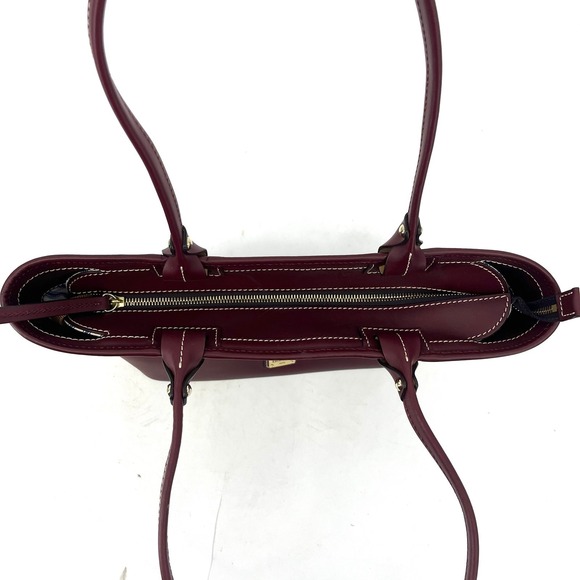 Dooney & Bourke NEW Women's Dark Red Leather Shoulder Bucket Bag Rigid Claret
